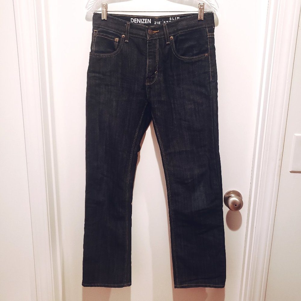 Denizen Levis Jeans 218 Slim Straight Adjustable Waist Dark Blue 30x28 16R